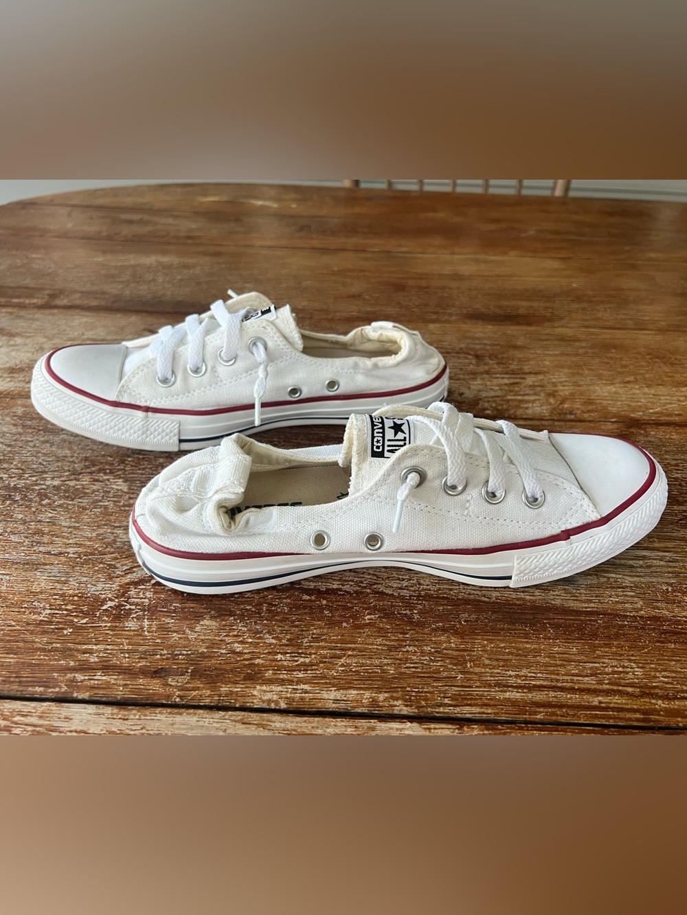 Converse All Star Chuck Taylor a slip On White Canvas Sneakers Low Top Women’s 8 - Picture 11 of 16
